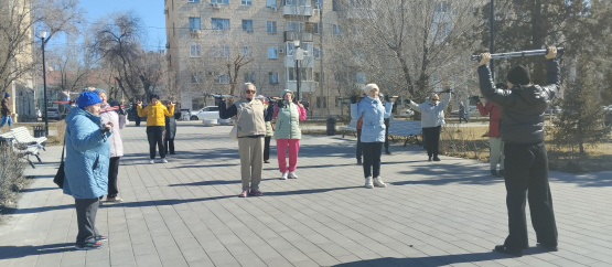 28 марта состоялось групповое оздоровительное занятие в сквере им.8 Марта 