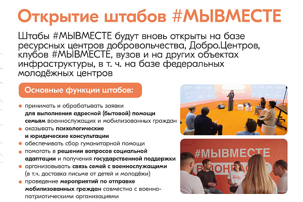 Информация о деятельности штабов #МЫВМЕСТЕ